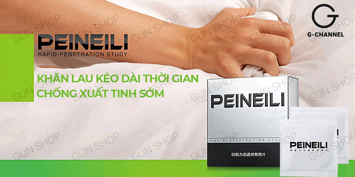  Cửa hàng bán Khăn lau chống xuất tinh sớm Peineili - Kéo dài thời gian - Hộp 12 cái hàng mới về