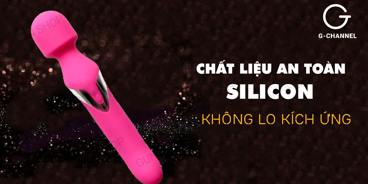 Máy massage rung 2 đầu sạc điện Aphojoy đa chế độ rung silicon mềm mại