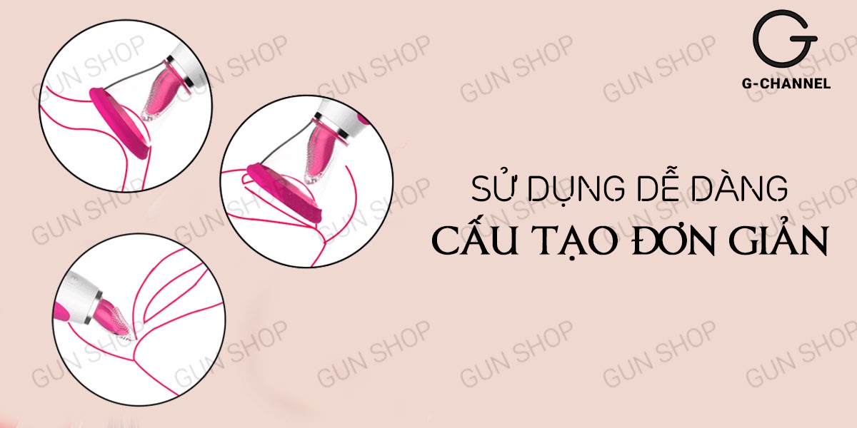  Cửa hàng bán Máy rung massage kích thích âm đạo 2 đầu rung có lưỡi giả hút liếm 17 chế độ - Wistone chính hãng
