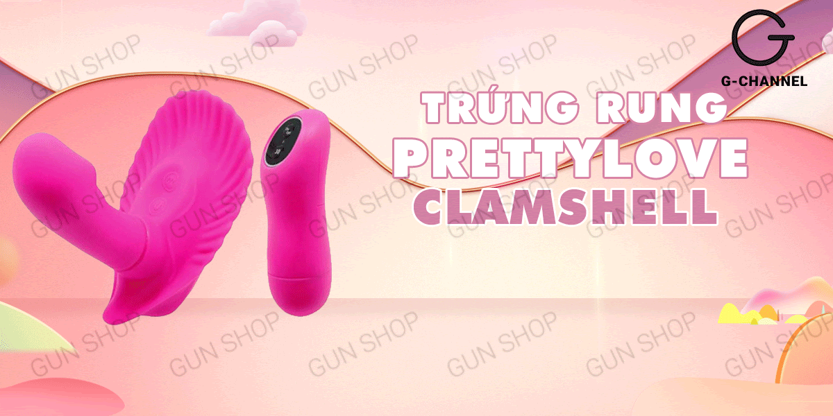 Trứng rung từ xa Pretty Love Clamshell đa chế độ rung pin cao cấp