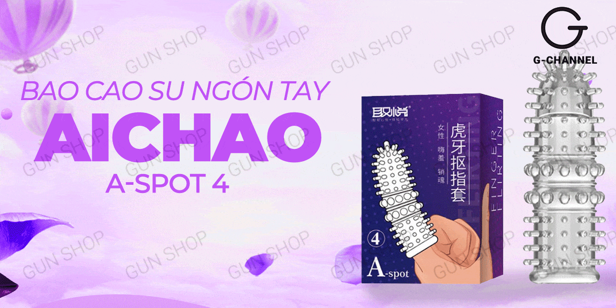  Sỉ Bao cao su ngón tay Aichao A-spot 4 - Gai nổi lớn - Hộp 1 cái mới nhất