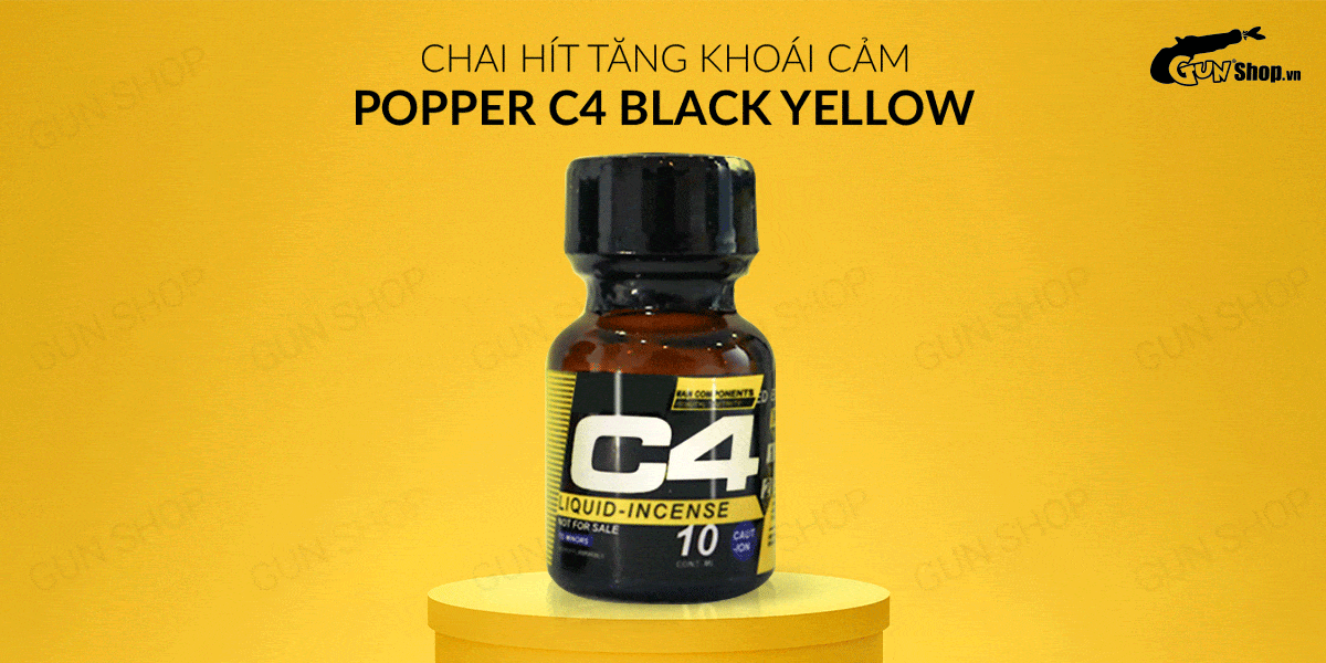  Cửa hàng bán Chai hít tăng khoái cảm Popper C4 Black Yellow - Chai 10ml hàng mới về