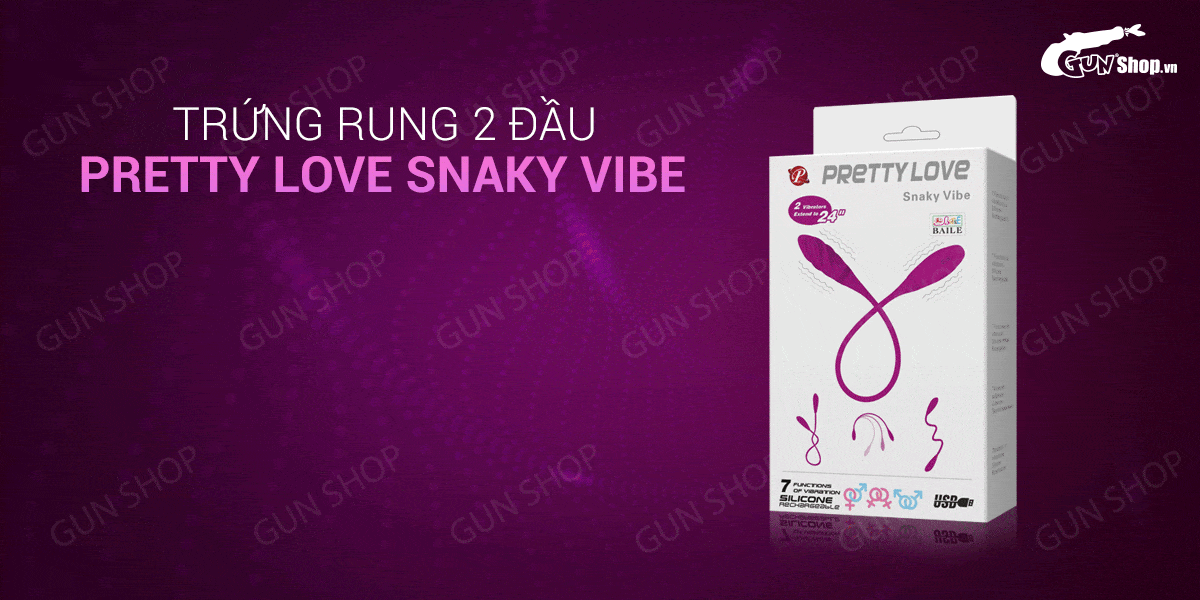 Phân phối Trứng rung 2 đầu 7 chế độ rung dùng sạc - Pretty Love Snaky Vibe nhập khẩu