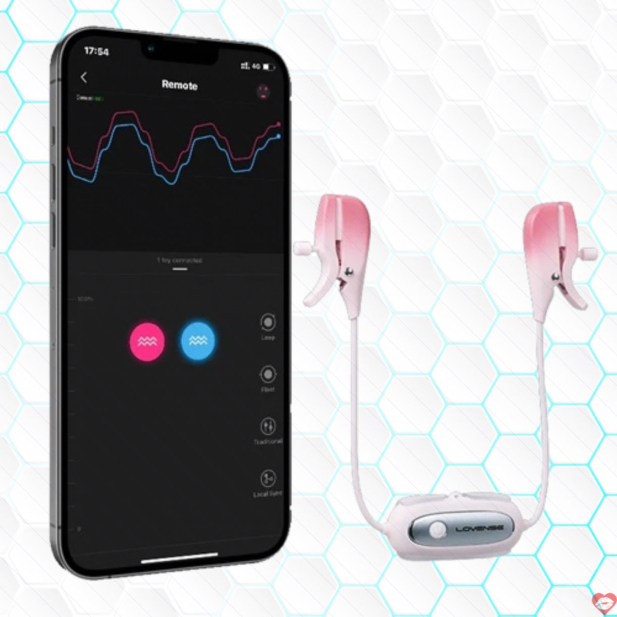 Lovense Gemini máy rung kẹp đầu ti cao cấp app điều khiển tiện lợi 