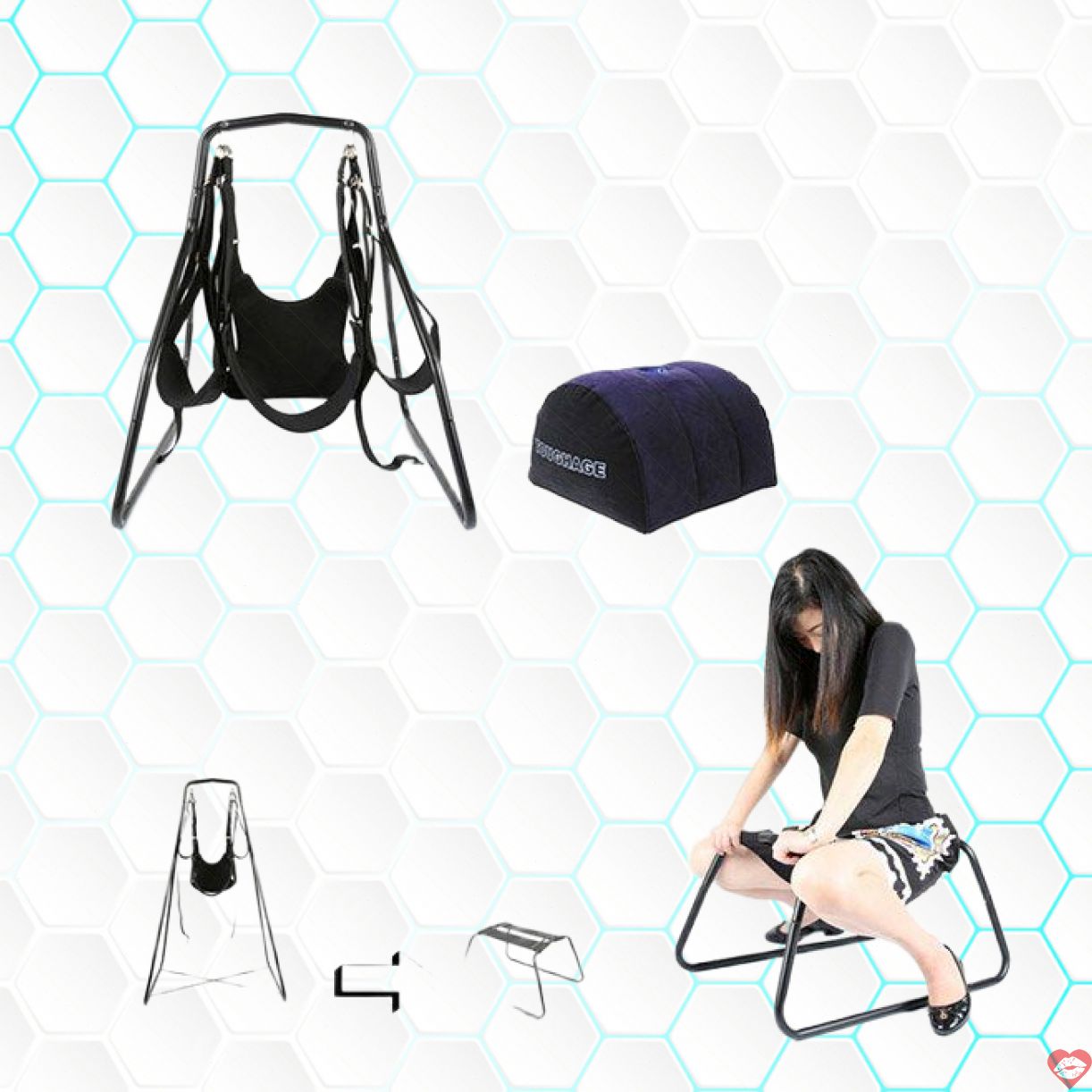 Bộ ghế xích đu tình yêu Acacia 3 trong 1, đồ chơi nữ tự sướng 