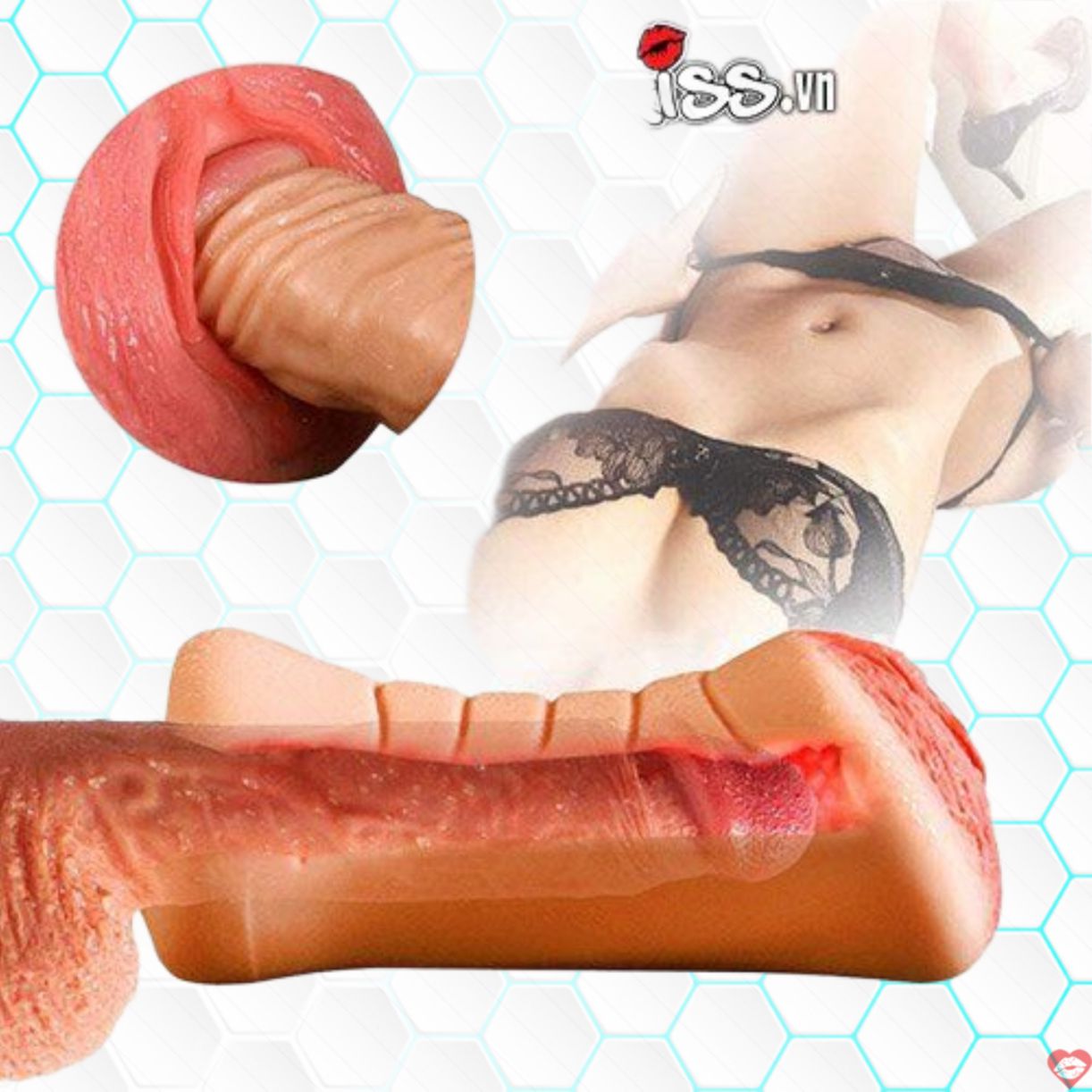 Âm đạo giả silicon 2 đầu mềm mại Jiuai miệng thật cảm giác 