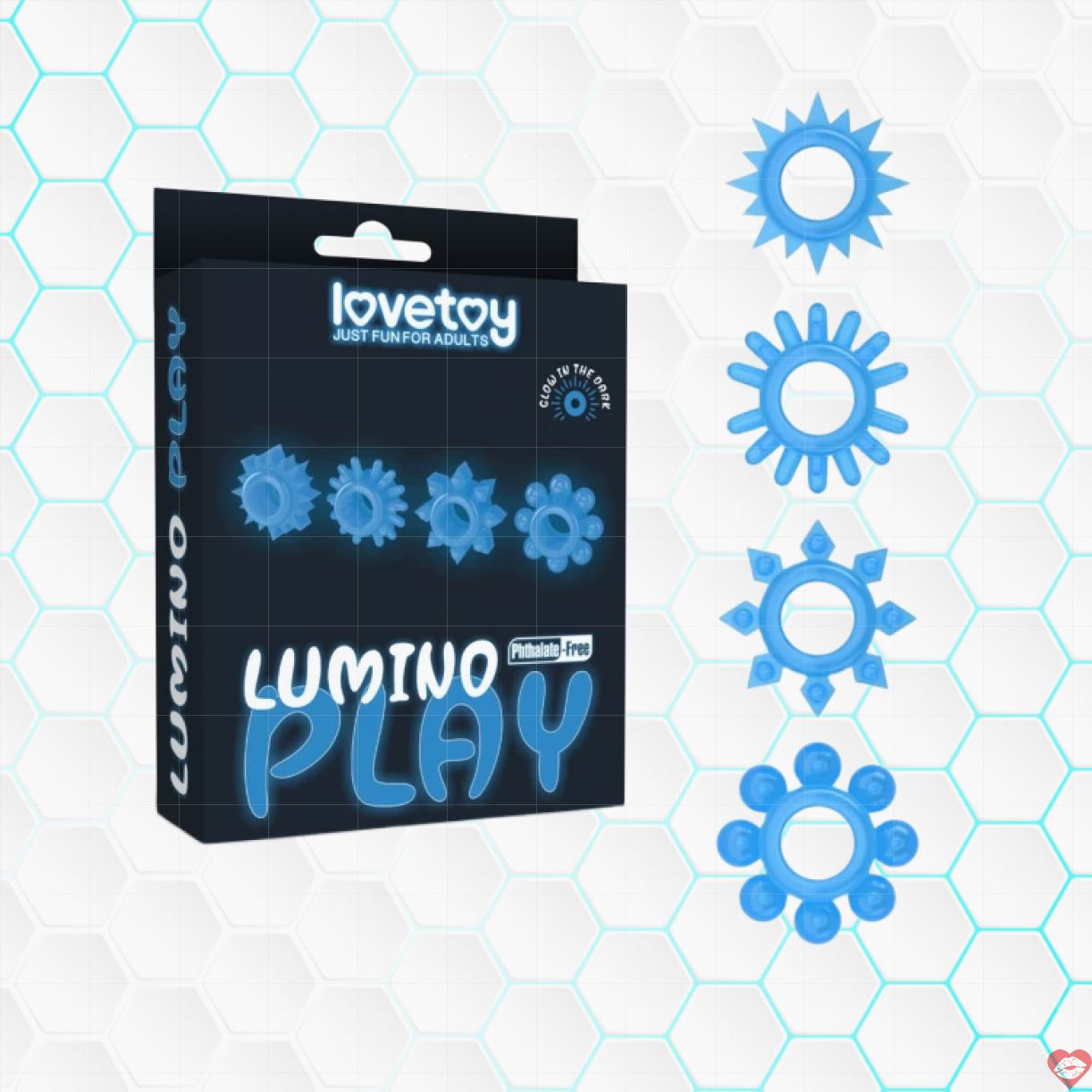 Lovetoy Lumino Play bộ 4 vòng gai silicone kích thích cực đỉnh 