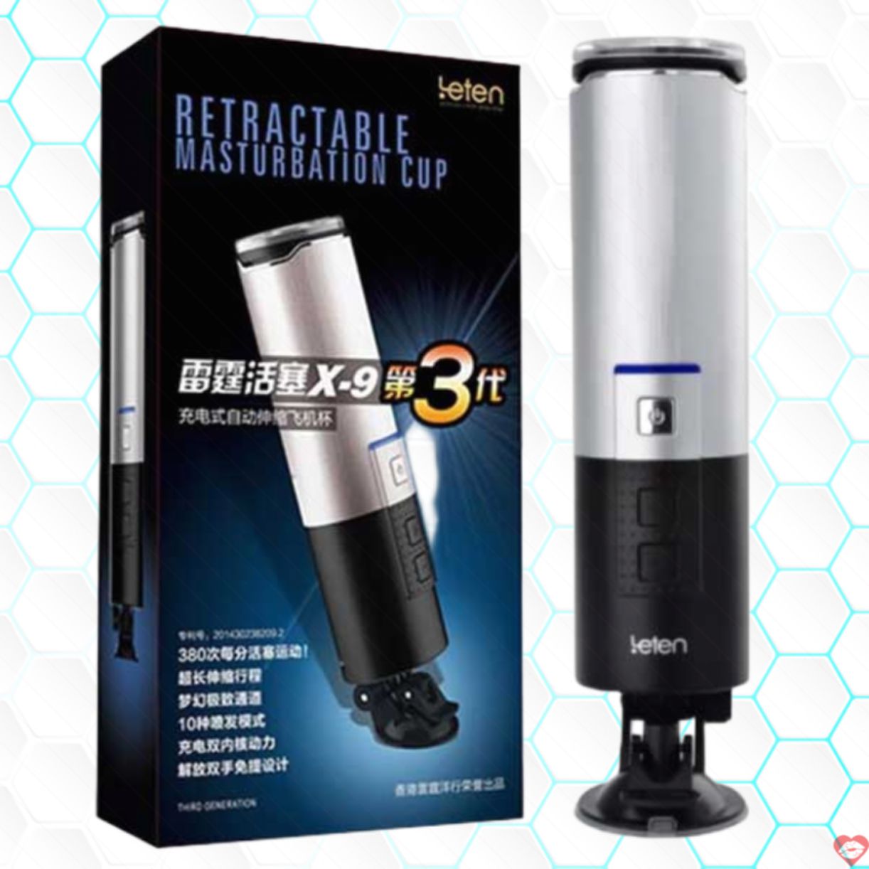 Máy Âm Đạo Giả Leten X9 Gắn Tường Tự Động Sạc Điện Hút Mạnh 
