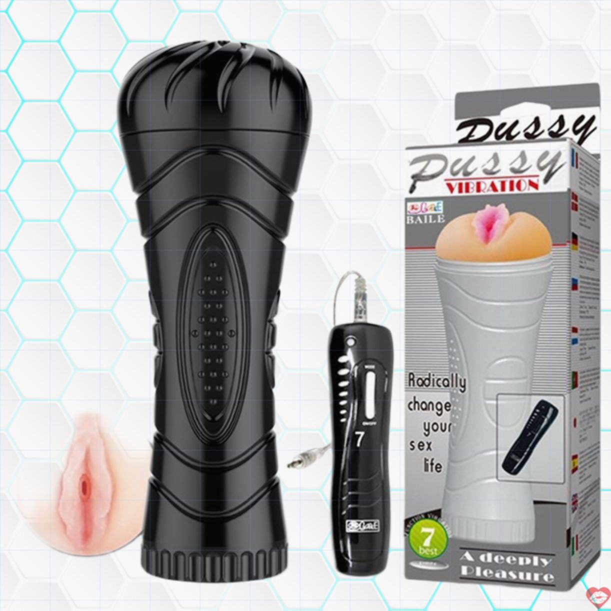 Đèn pin rung Baile Pussy 7 chế độ âm đạo giả kích thích cực mạnh 
