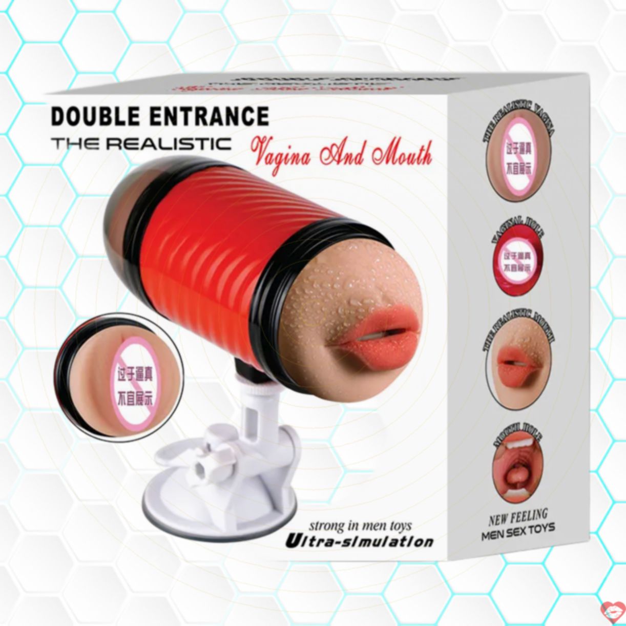 Âm Đạo Giả Rung 2 Đầu Gắn Tường Double Pump Siêu Thật, Hấp Dẫn 