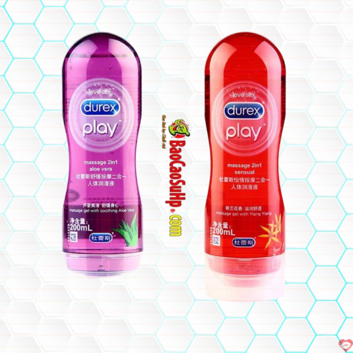 Gel bôi trơn Durex 2in1 200ml Aloe Vera mượt mà, tăng khoái cảm 
