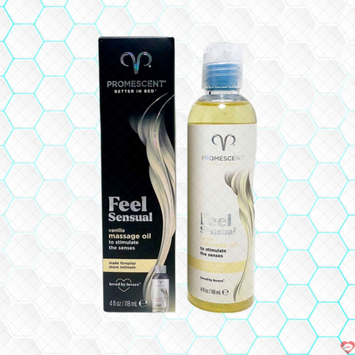 Dầu massage ấm vani Promescent Feel Sensual 118ml chăm sóc da mềm mại 