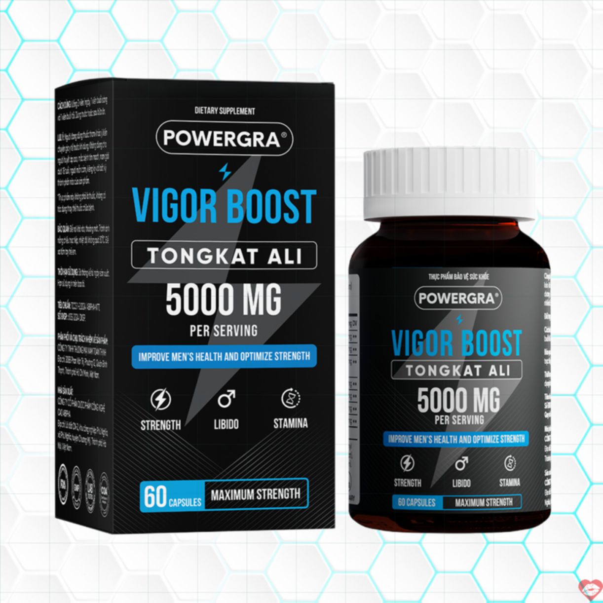 Powergra Vigor Boost TongKat Ali 60 viên tăng cường sinh lý nam 