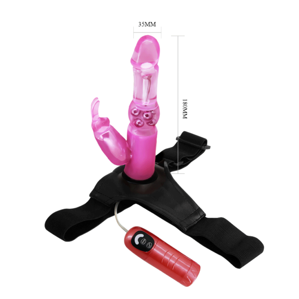 Dương vật giả dây đeo xoay bi rung có remote - Ultra Harness bán chạy