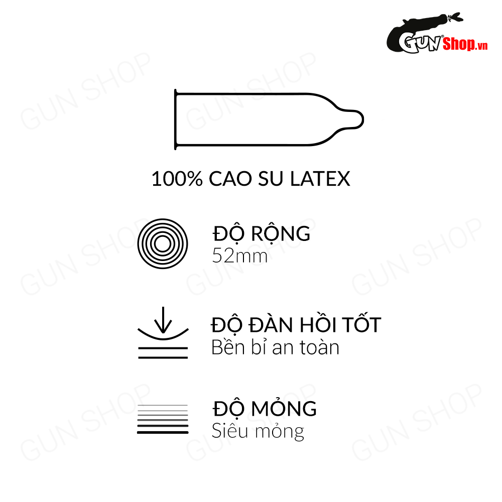 Bao cao su Up To Top 0.Zero siêu mỏng bộ 2 hộp an toàn