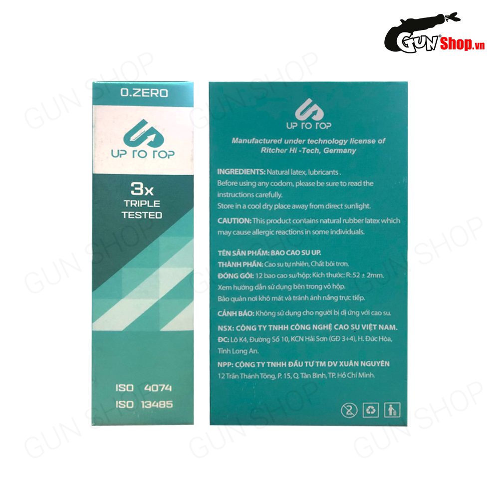 Bao cao su Up To Top 0.Zero siêu mỏng bộ 2 hộp an toàn
