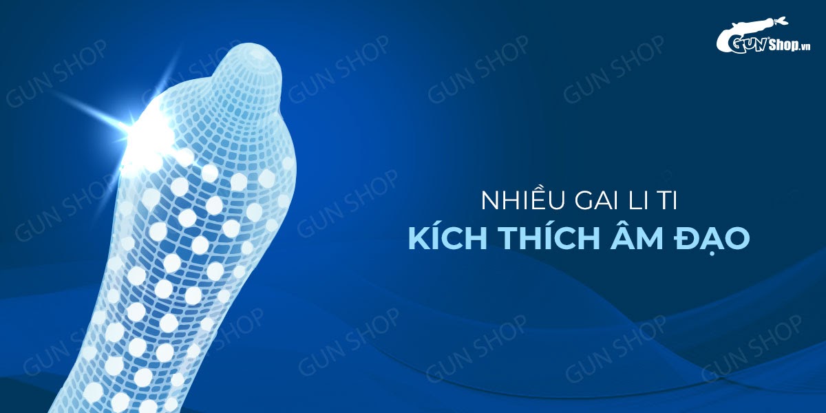  Cửa hàng bán Bao cao su Muaisi Xanh Dương - Nhiều gel gai li ti - Hộp 10 cái mới nhất
