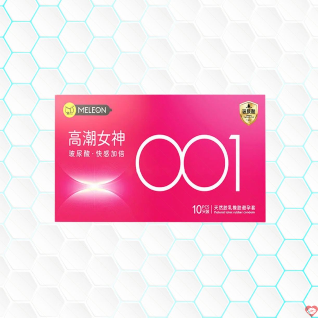 Bao cao su Meleon 001 Pink siêu mỏng gel HA dưỡng ẩm hộp 10 