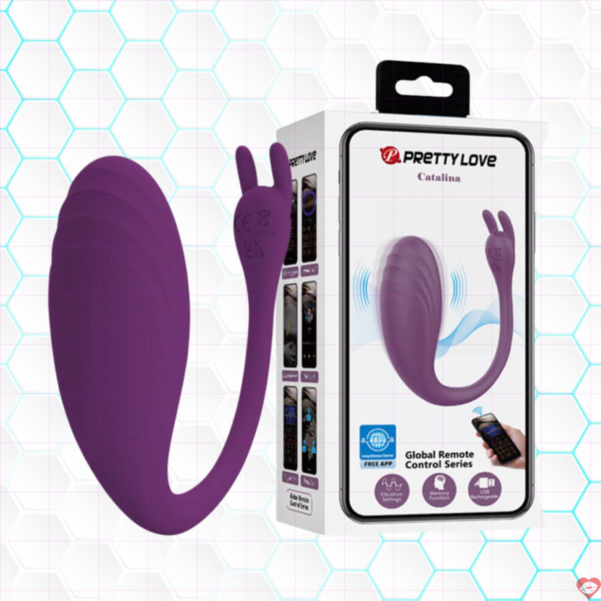 Trứng rung 2 đầu Pretty Love Catalina Bluetooth điều khiển từ xa tiện lợi 