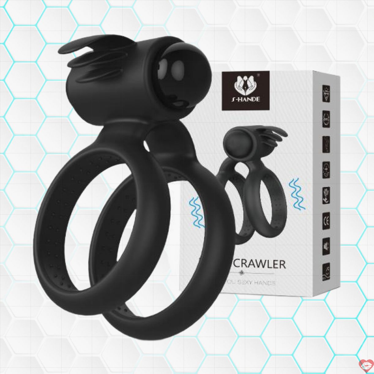 Vòng rung đôi S-Hande Crawler gai nổi tăng hưng phấn khoái lạc 