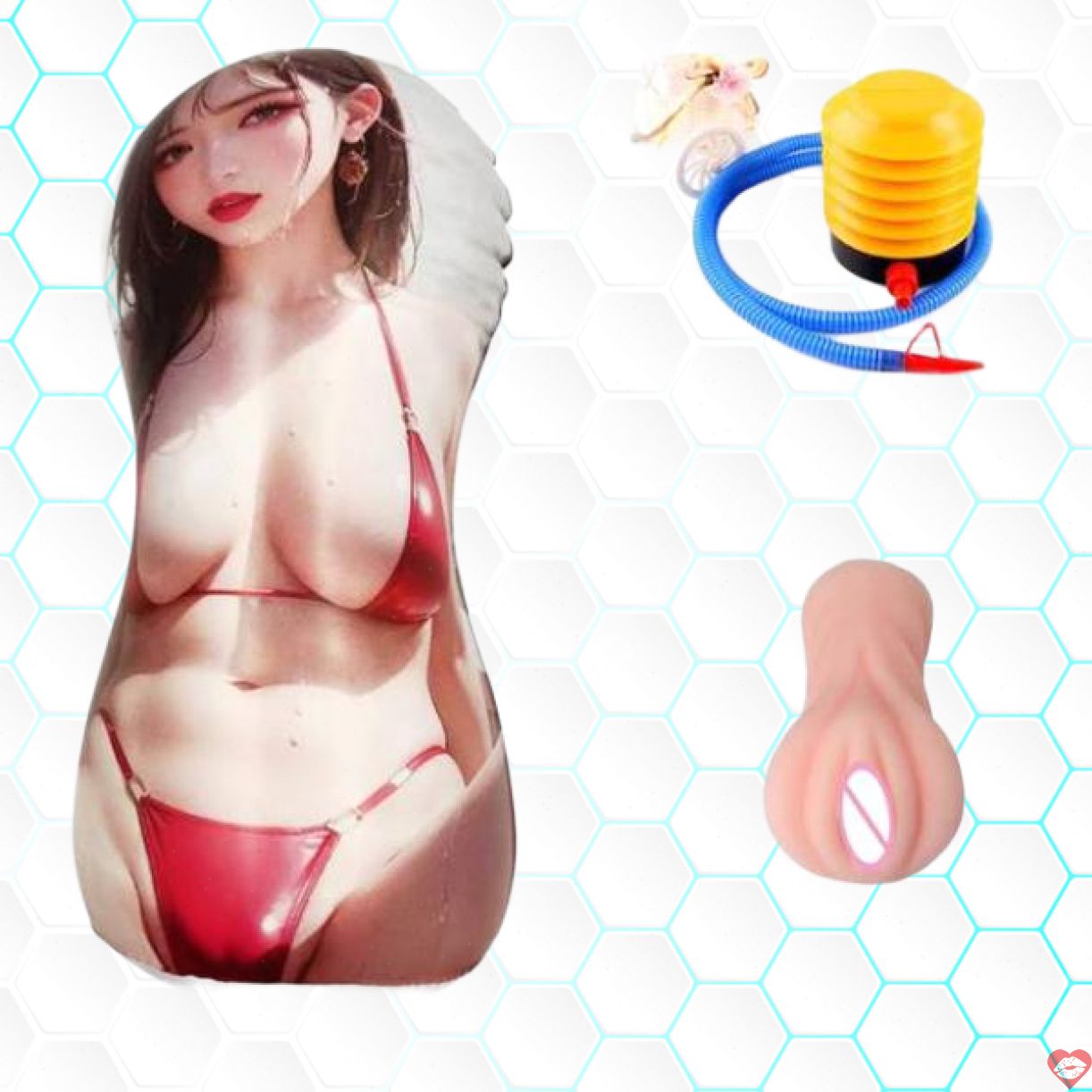 Gối hơi hình người bikini âm đạo giả tháo rời, giúp nam thư giãn 