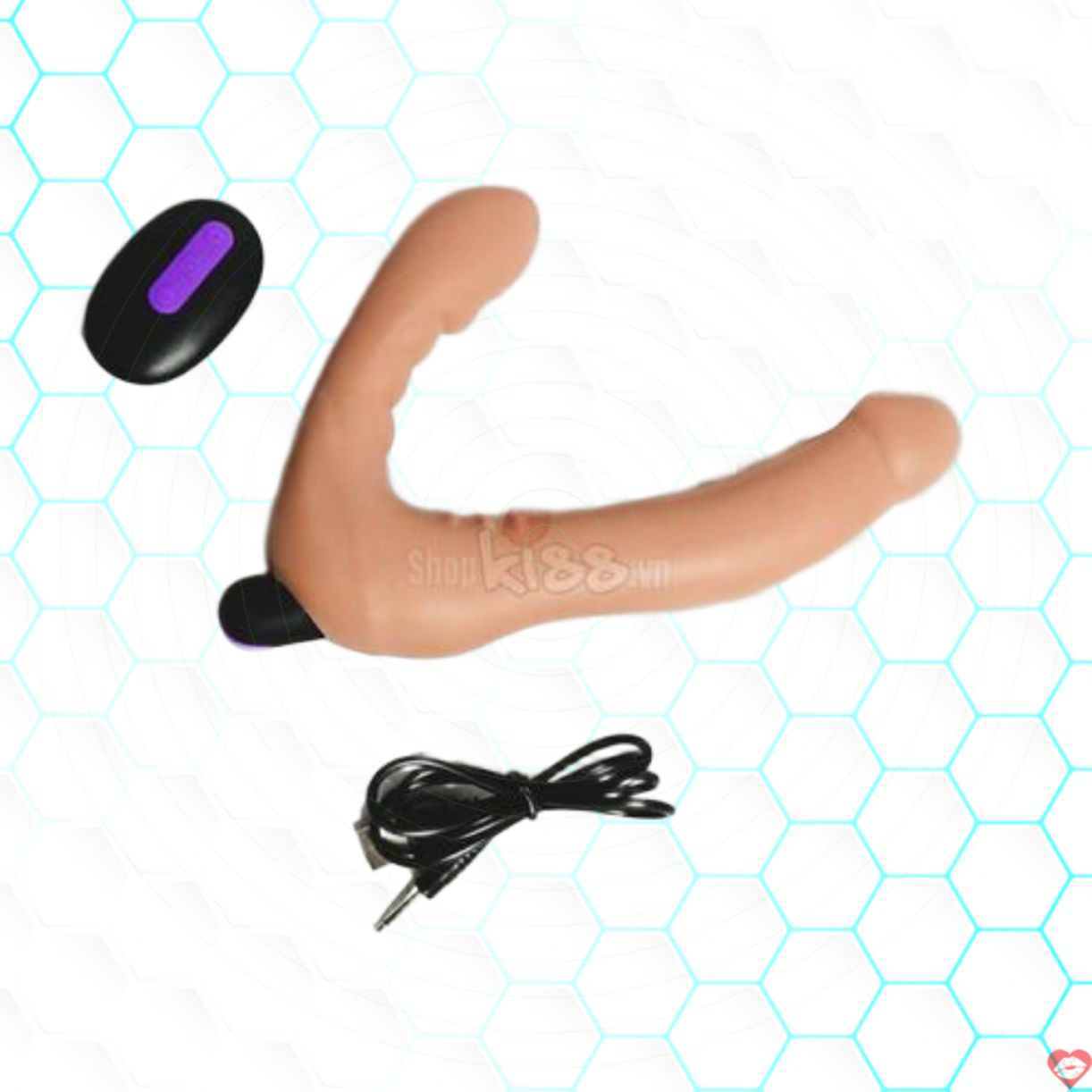 Dương vật 2 đầu mềm mịn LoveToy rung xa tiện lợi kích thích cực đỉnh 