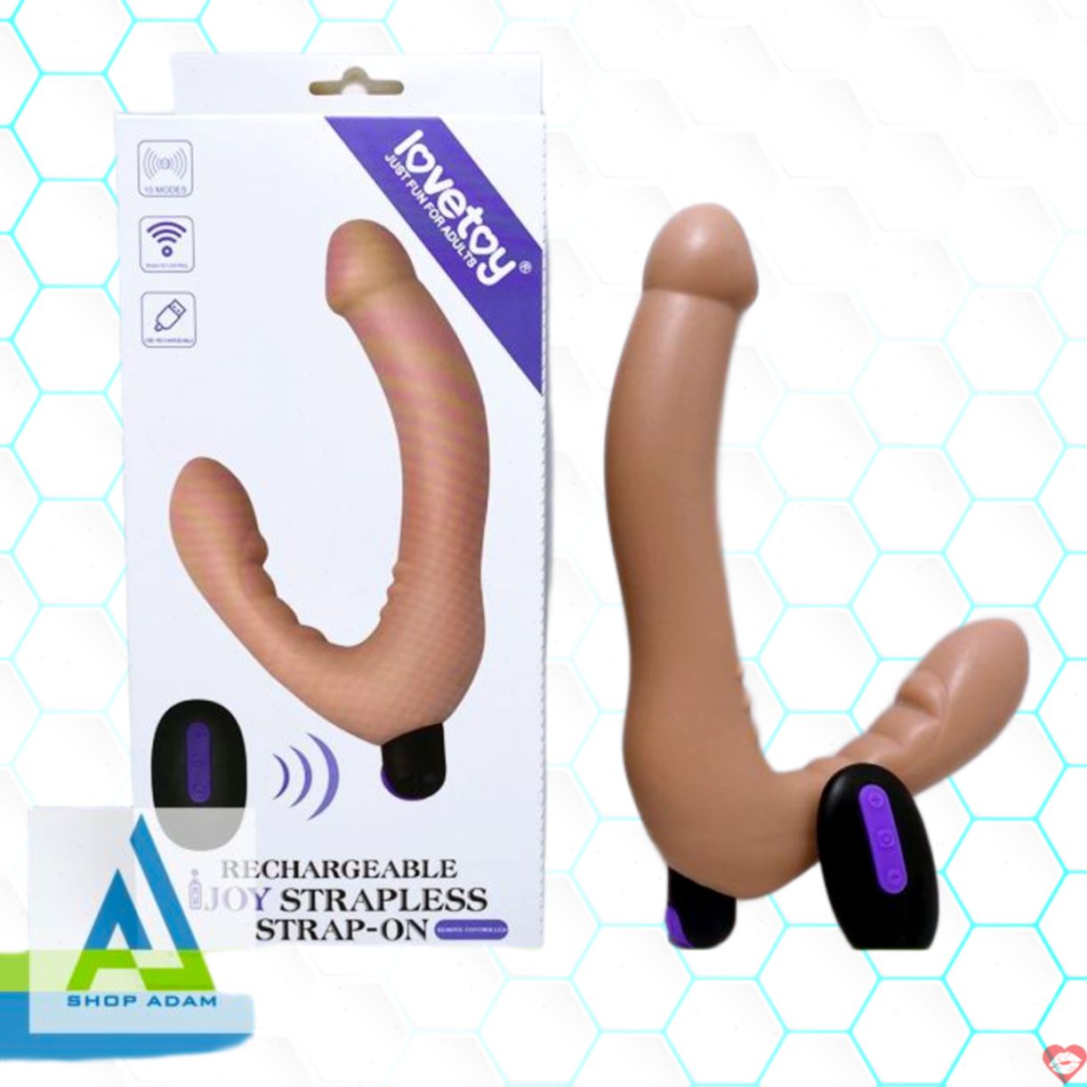 Dương vật giả 2 đầu Lovetoy điều khiển từ xa cho les cực đã 