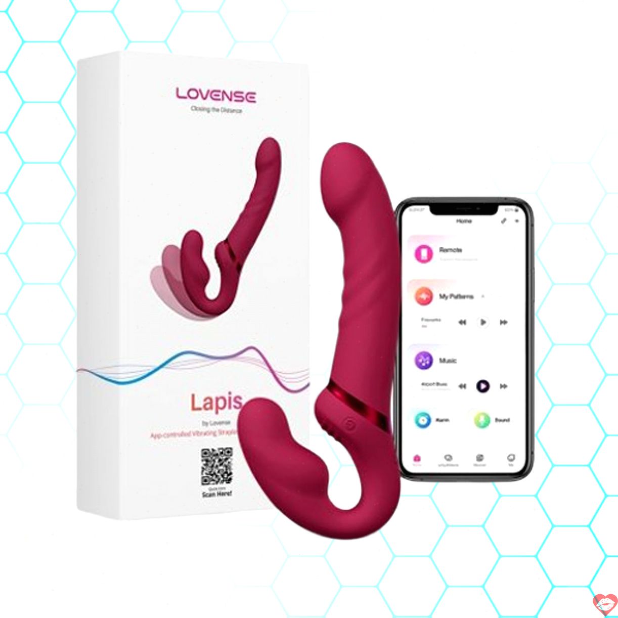 Dương vật giả 2 đầu Lovense Lapis siêu rung cực mạnh kích thích 