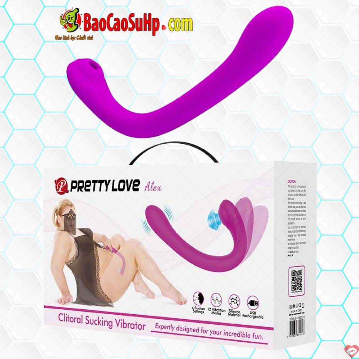 Máy rung Baile đa chế độ massage nữ cong hút Prettylove tiện lợi 