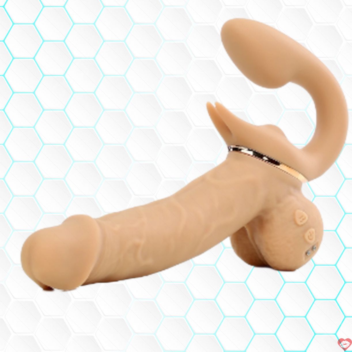 Dương vật silicon 2 đầu rung cao cấp thỏa mãn les kích thích 