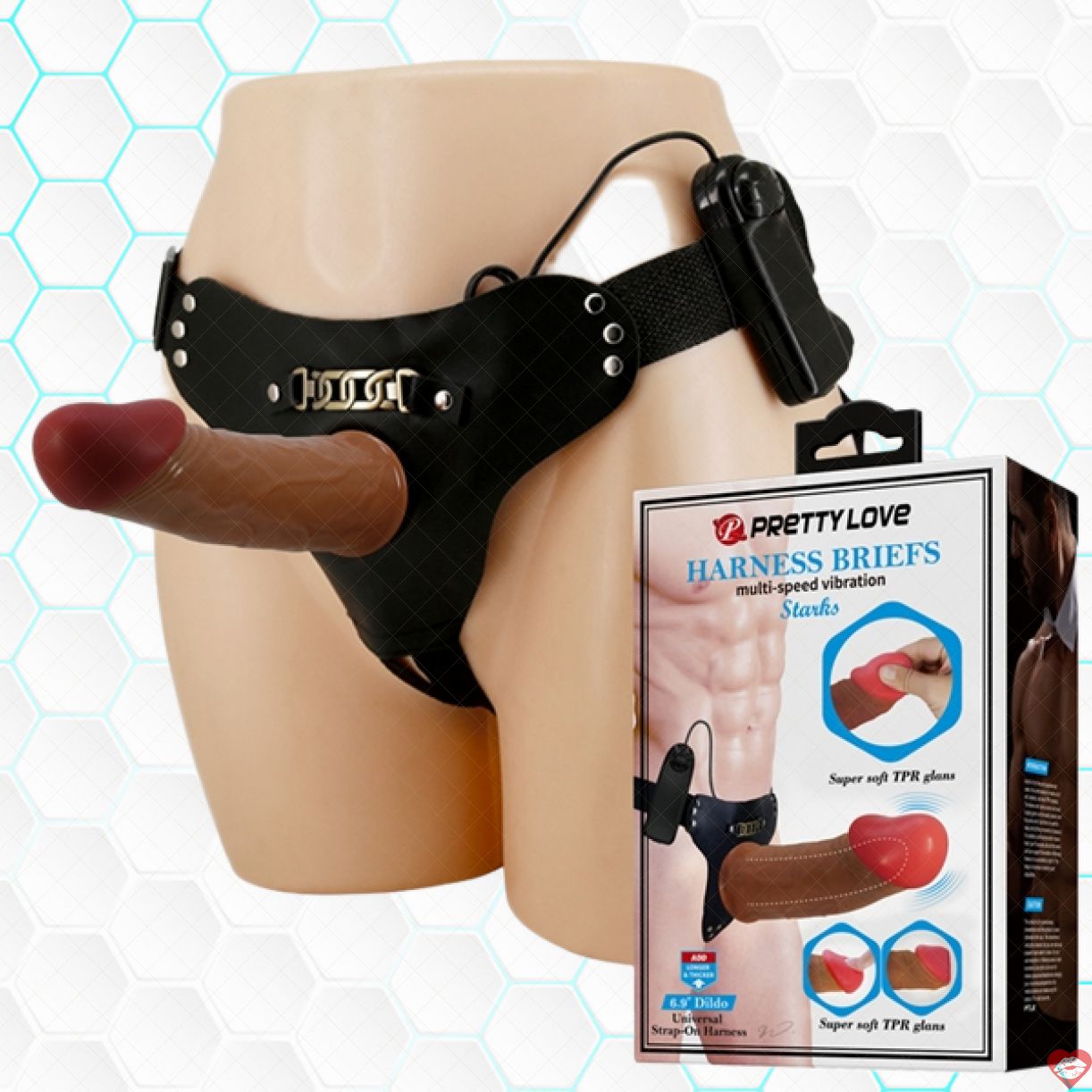 Đai đeo rung màu nâu rỗng ruột tăng hưng phấn cao cấp 