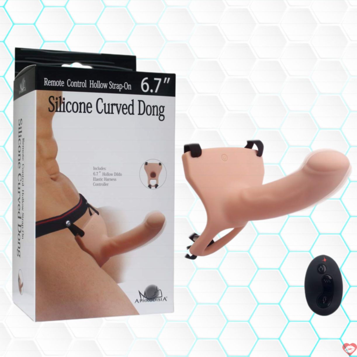 Dương Vật Giả Rỗng Có Rung Dây Đeo Chính Hãng Curved Dong USA 
