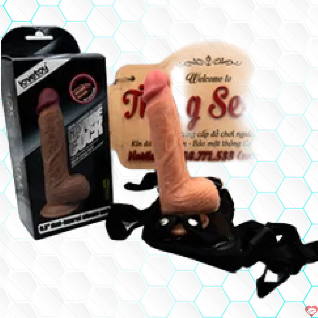 Lovetoy dương vật giả 20cm dây đeo cho les tăng khoái cảm 