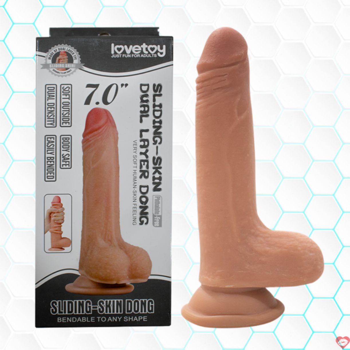 Lovetoy Sliding Skin Dong 7.0 inch dương vật giả cao cấp kích thích 