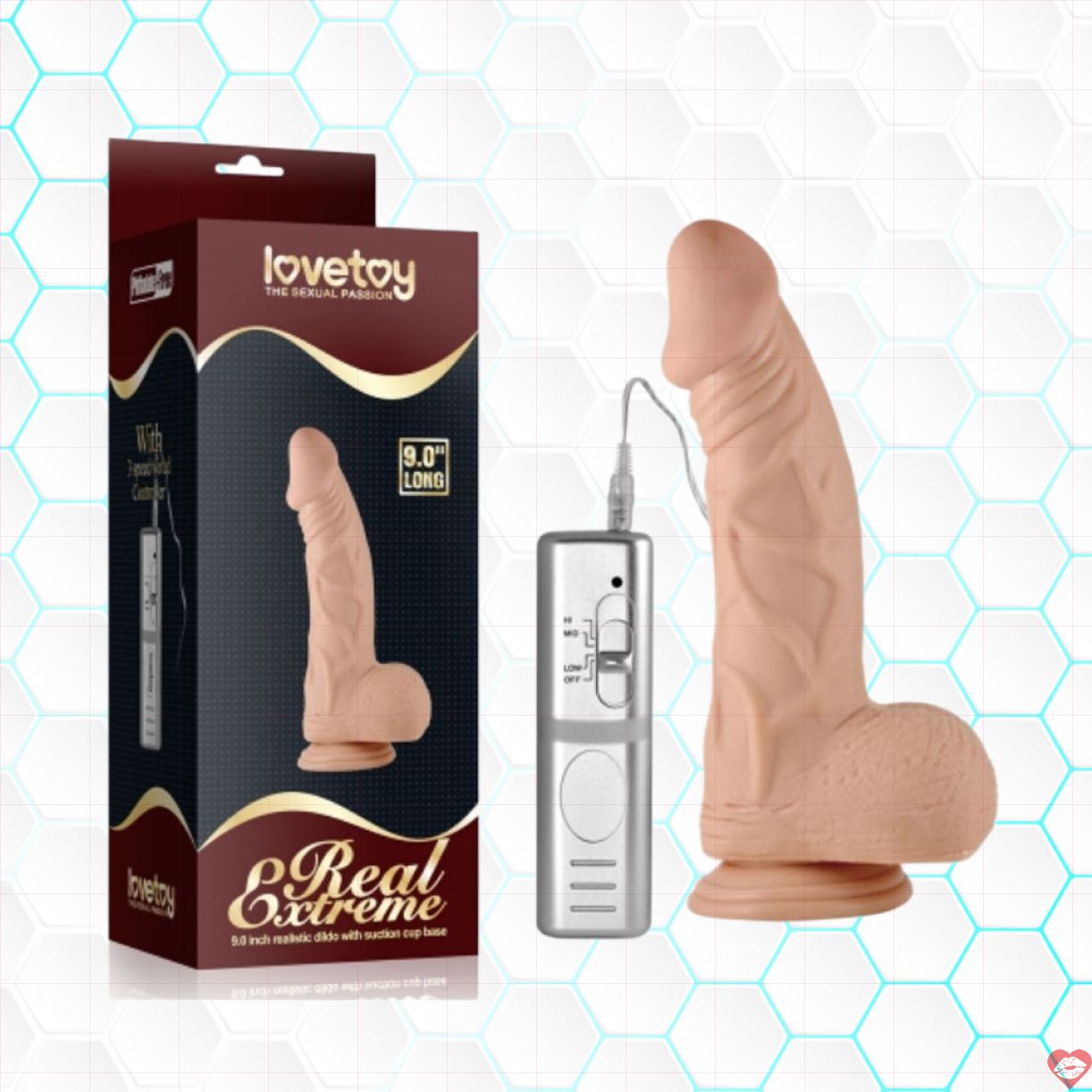 Lovetoy Real Extreme 9.0 Inch Dương Vật Giả Dính Tường Siêu Thật 