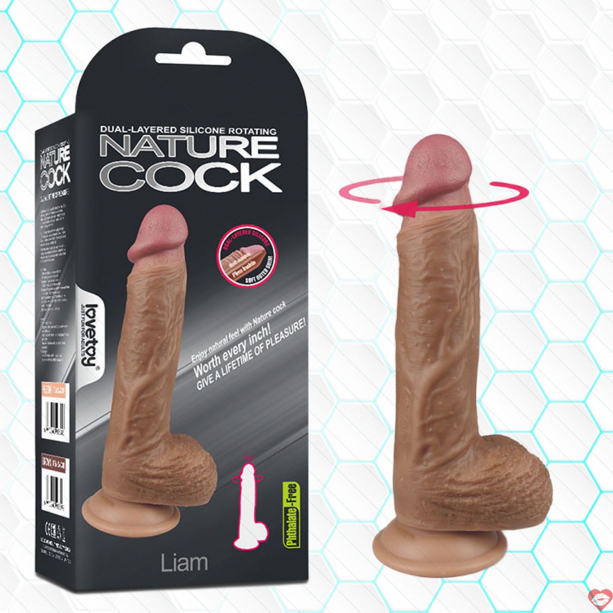 Dương vật siêu mềm rung ngoáy Lovetoy Nature Cock Liam thiết kế chân thực 