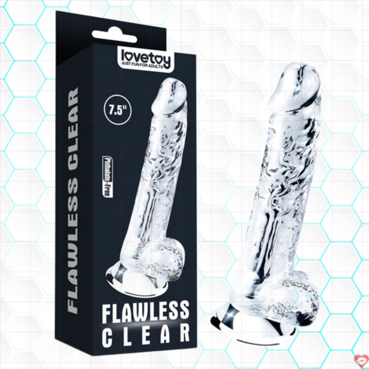Lovetoy Dương Vật Giả Silicon Trong Suốt 7.5 Inch Siêu Thật 