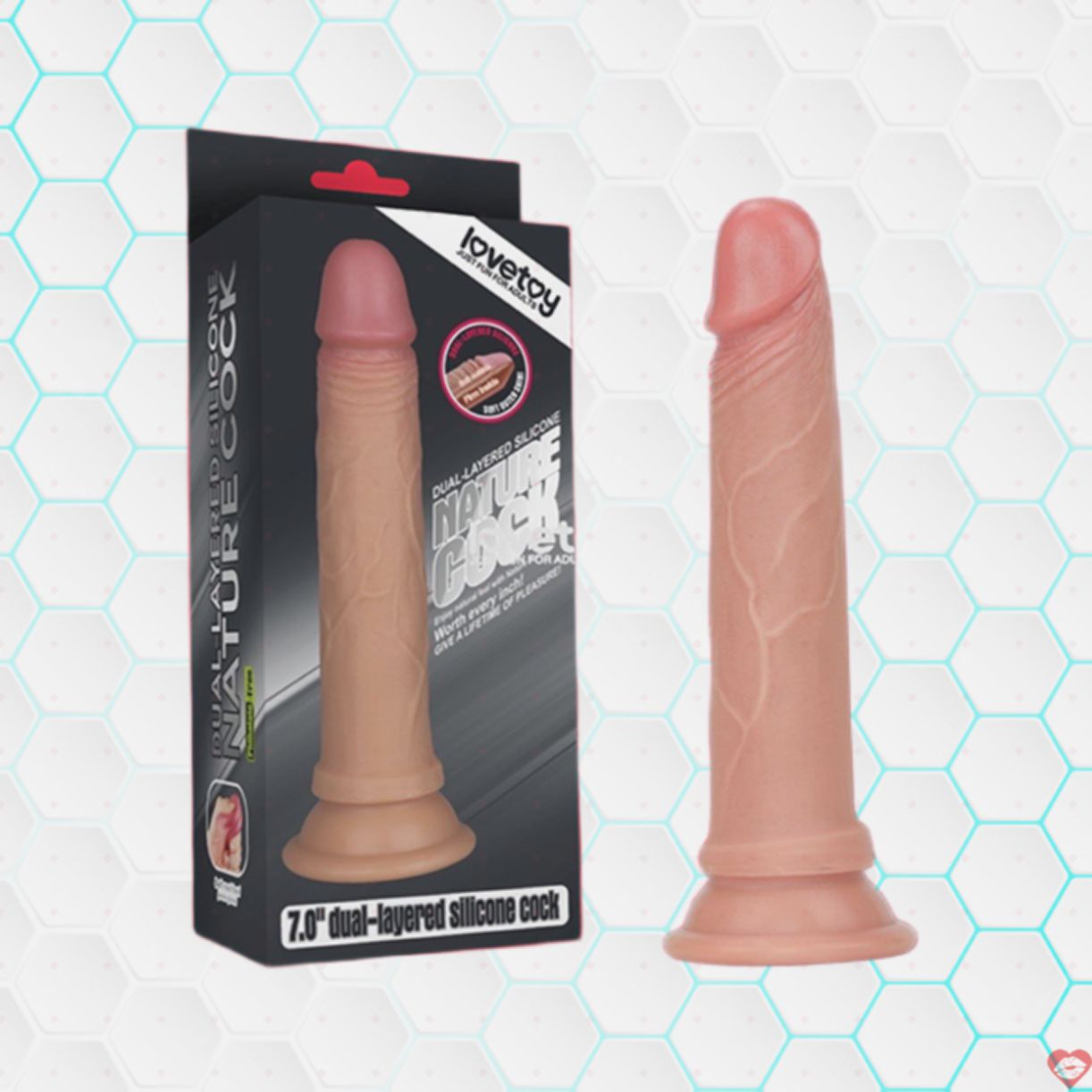 Lovetoy Nature Cock 7 inch da mềm siêu thực cảm giác thật 