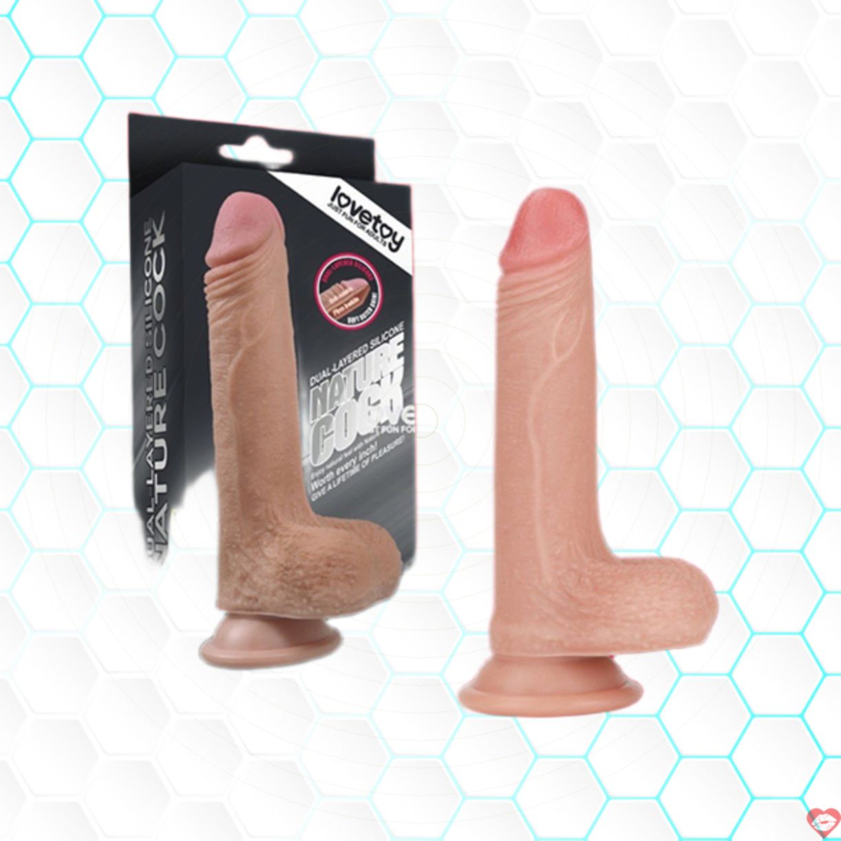 Dương vật giả Lovetoy Nature 7 inch gắn tường - Siêu thực, bền bỉ 