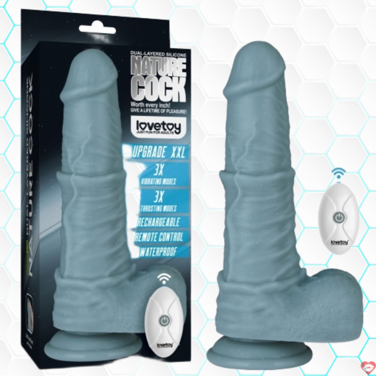 Dương vật Lovetoy 2 lớp siêu khủng rung thụt điều khiển từ xa 