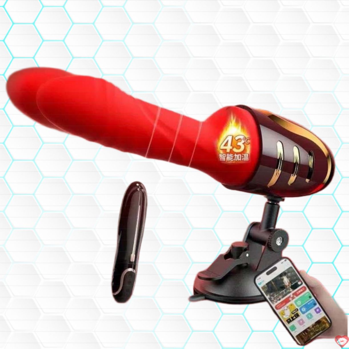 Dương vật giả 3D Galaku RED lantern flower thụt cực mạnh phát nhiệt 
