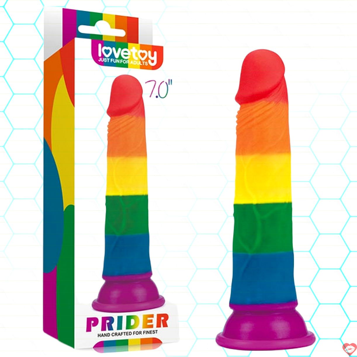 dương vật giả silicon tường 7 màu độc đáo Lovetoy Prider 