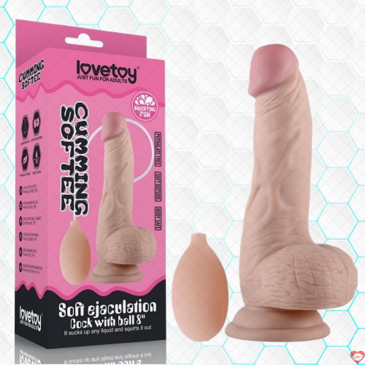 Dương Vật Giả Dán Tường Lovetoy Cumming 8in Kích Thích Mạnh 