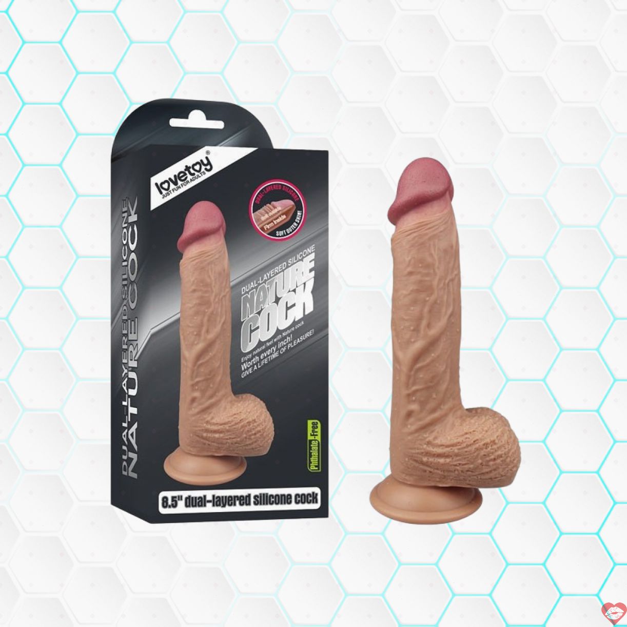 Dương vật giả silicon mềm dán tường bán chạy Lovetoy Nature 