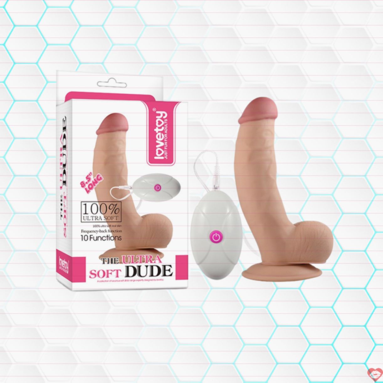 Dương vật giả silicon mềm mịn có rung Lovetoy Ultra Soft Dude 8.5 