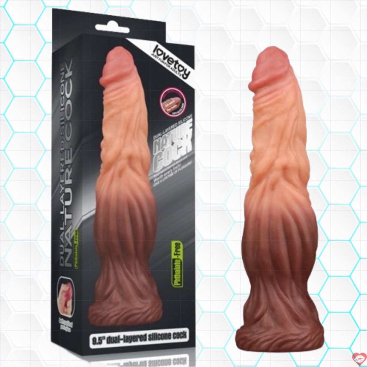 Dương vật giả dán tường cực lớn 95in silicon mềm mịn Lovetoy US 
