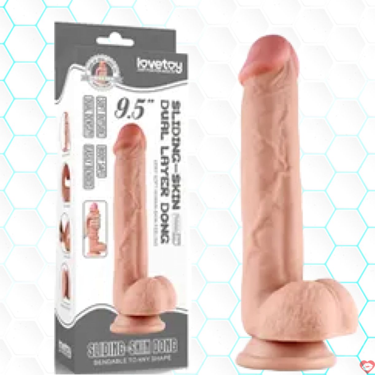 Dương vật giả Lovetoy 9 inch siêu thực Gắn tường kích thích cực đỉnh 