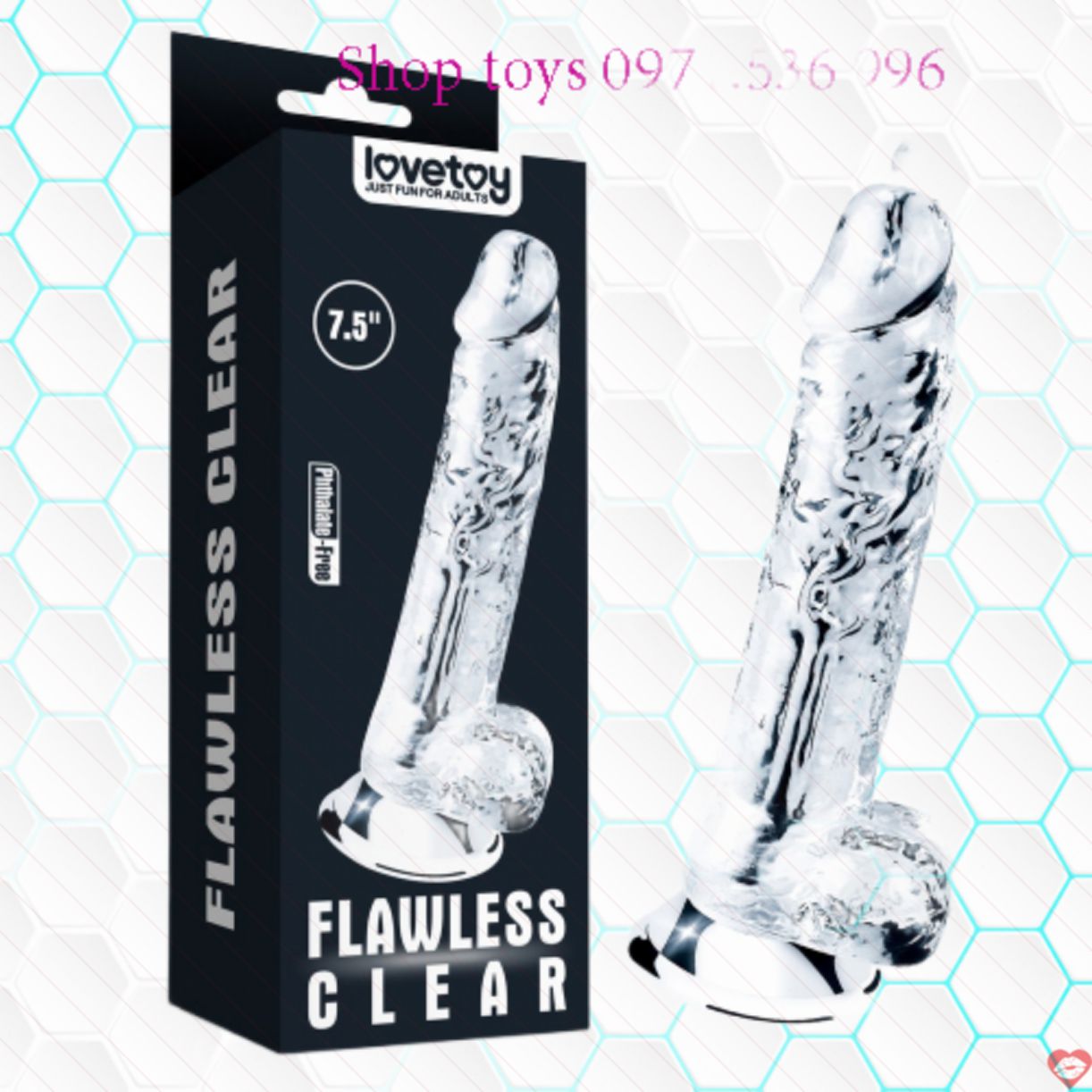Lovetoy Flawless Clear DV 41 - Dương vật giả trong suốt cao cấp 