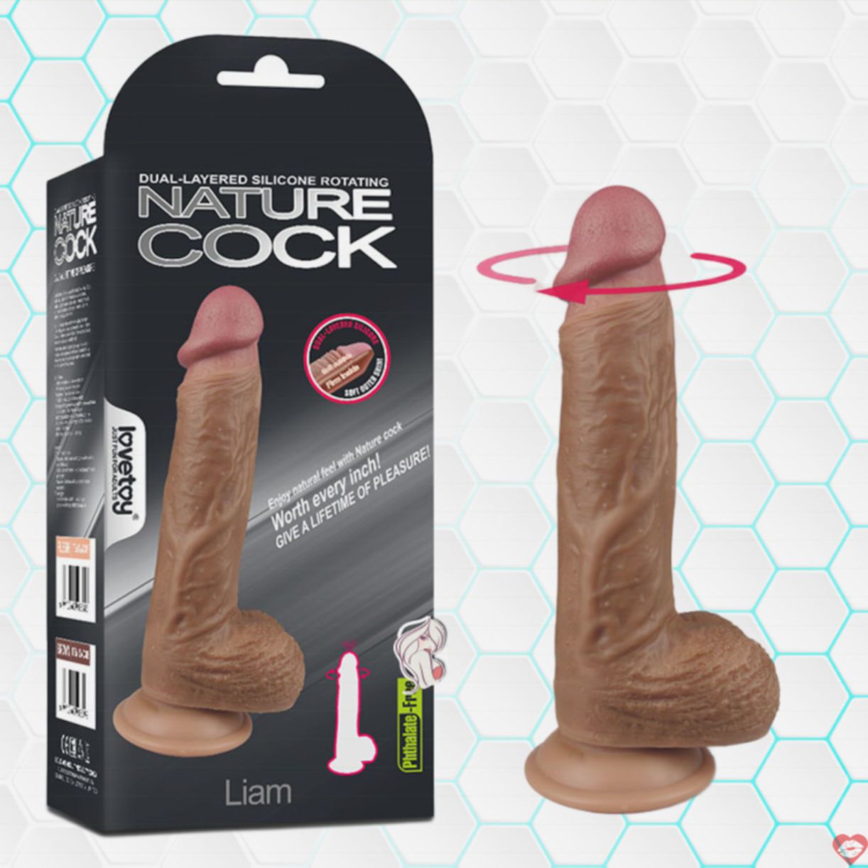 Lovetoy Nature Cock DV58H dương vật rung silicon mềm mại 