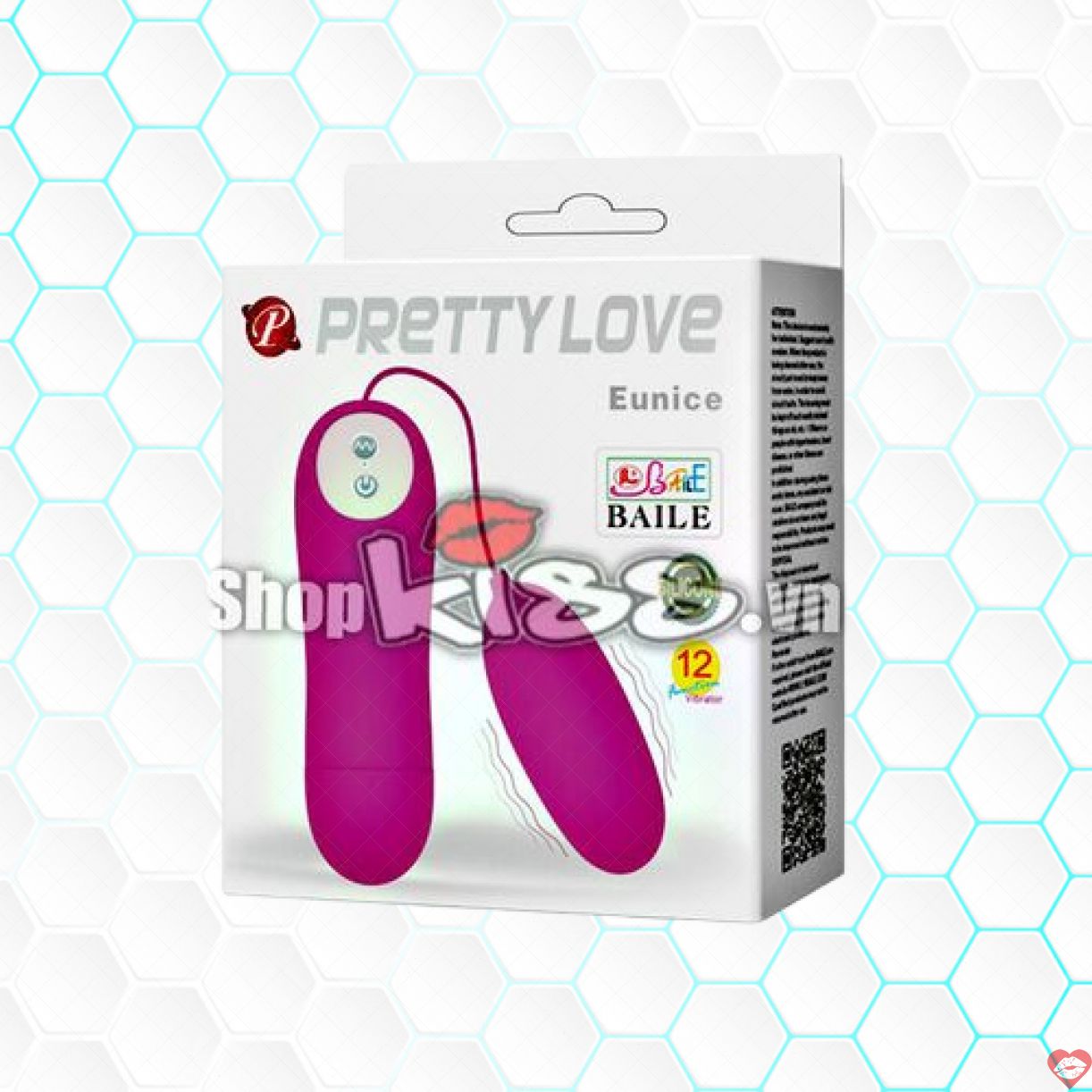 Trứng rung Prettylove Eunice 12 tần số siêu mềm mịn kích thích 